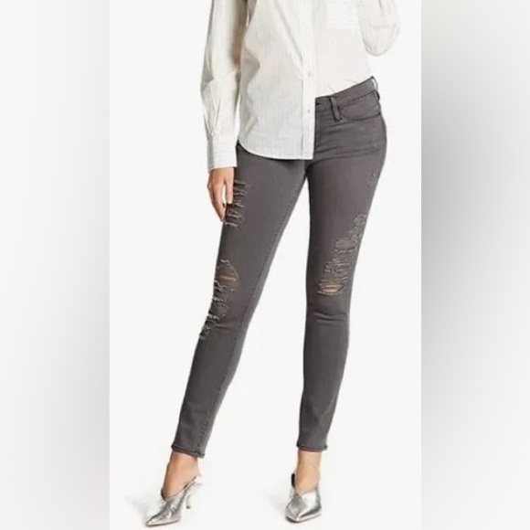 FRAME "Le SKinny de Jeanne" Skinny Jeans Ripped Style Gray Size 30 - Picture 1 of 12